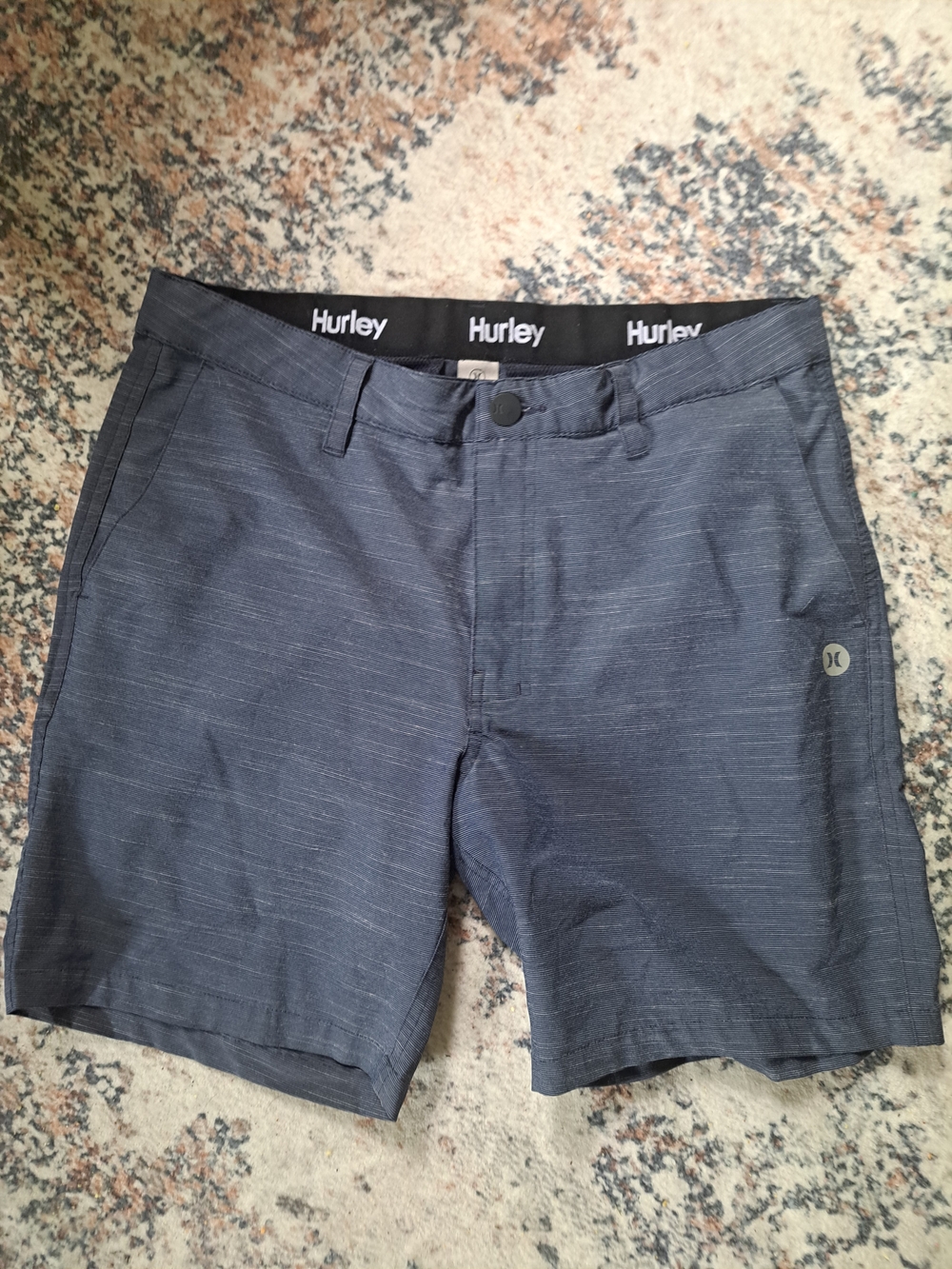 Hurley Men's Slate Blue Flat Front Shorts